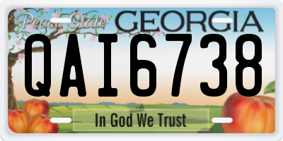GA license plate QAI6738