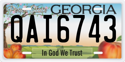 GA license plate QAI6743
