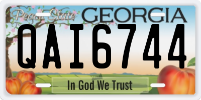 GA license plate QAI6744