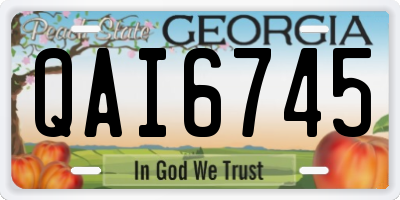 GA license plate QAI6745
