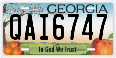 GA license plate QAI6747