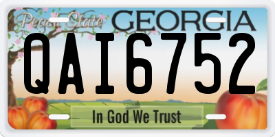 GA license plate QAI6752