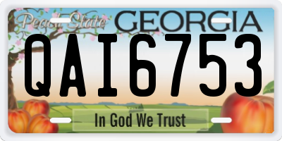 GA license plate QAI6753