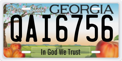 GA license plate QAI6756