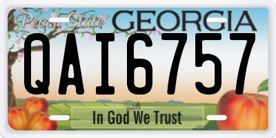 GA license plate QAI6757