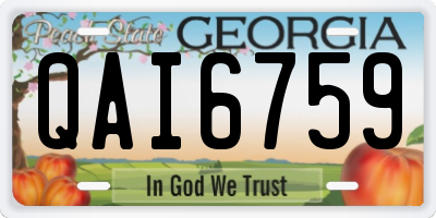 GA license plate QAI6759