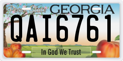 GA license plate QAI6761