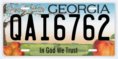 GA license plate QAI6762