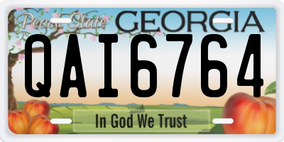 GA license plate QAI6764