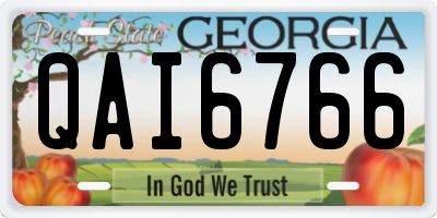 GA license plate QAI6766