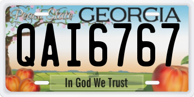GA license plate QAI6767