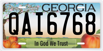 GA license plate QAI6768