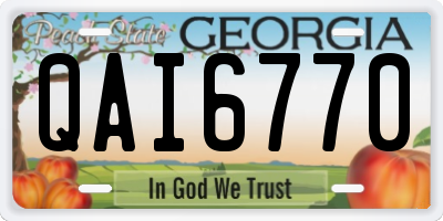 GA license plate QAI6770