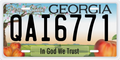 GA license plate QAI6771