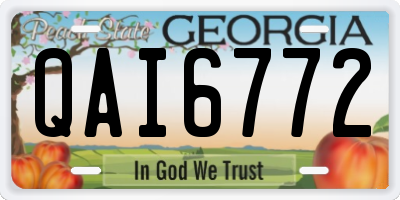GA license plate QAI6772