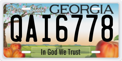 GA license plate QAI6778