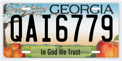 GA license plate QAI6779