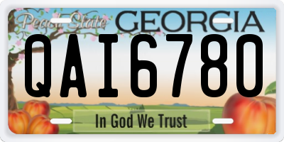 GA license plate QAI6780