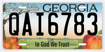 GA license plate QAI6783