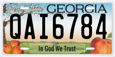 GA license plate QAI6784