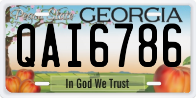 GA license plate QAI6786