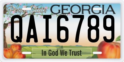 GA license plate QAI6789