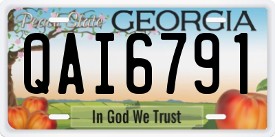 GA license plate QAI6791