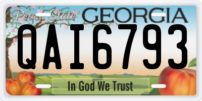 GA license plate QAI6793