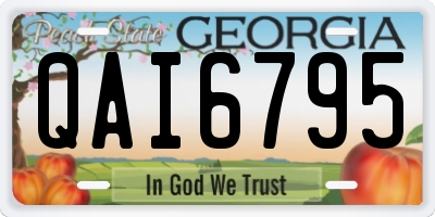 GA license plate QAI6795