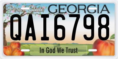 GA license plate QAI6798