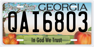 GA license plate QAI6803