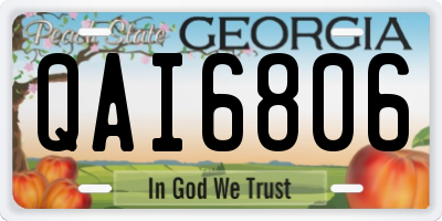 GA license plate QAI6806