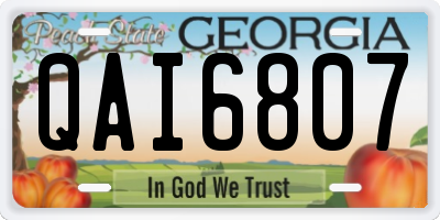 GA license plate QAI6807