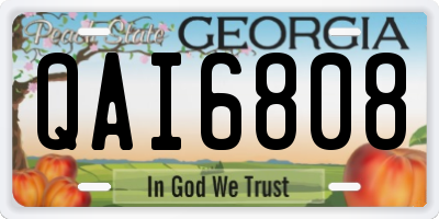 GA license plate QAI6808