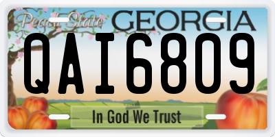 GA license plate QAI6809