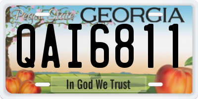 GA license plate QAI6811