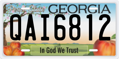 GA license plate QAI6812