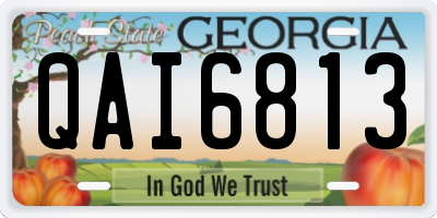 GA license plate QAI6813