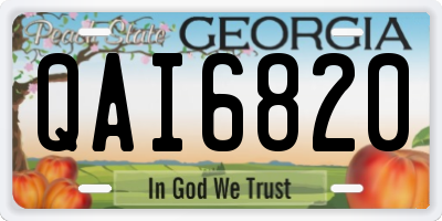 GA license plate QAI6820
