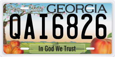 GA license plate QAI6826