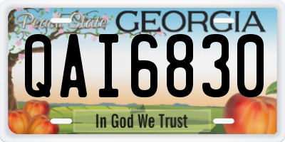 GA license plate QAI6830