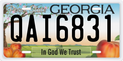 GA license plate QAI6831