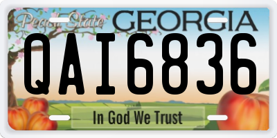 GA license plate QAI6836