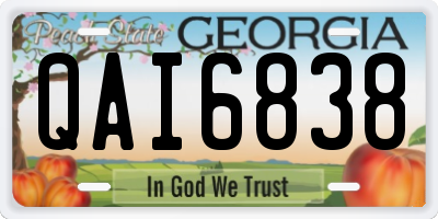 GA license plate QAI6838