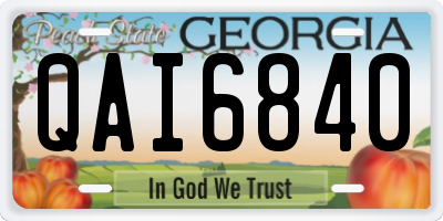 GA license plate QAI6840