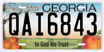 GA license plate QAI6843