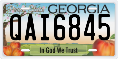 GA license plate QAI6845