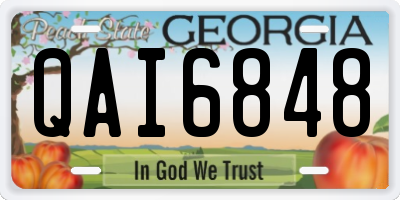 GA license plate QAI6848