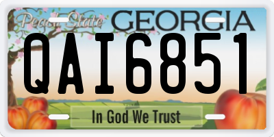 GA license plate QAI6851