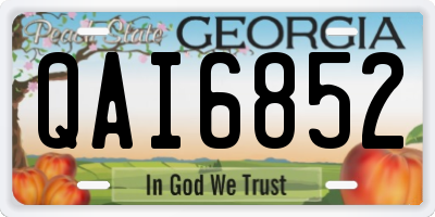 GA license plate QAI6852